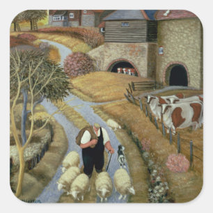 French Street Farm Square Sticker