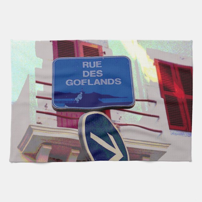 French Street Signs Kitchen Towel (Horizontal)