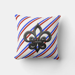 French stripes flag throw pillow