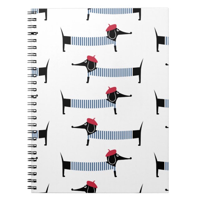 French style dog, cartoon pattern. notebook (Front)
