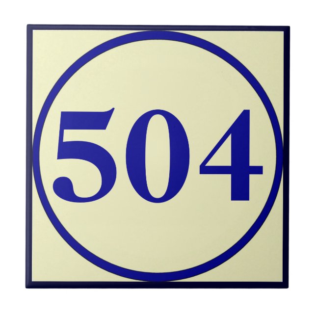 French Style House Numbers Personalize Number Cera Tile (Front)