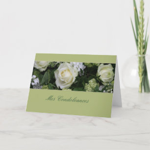 French Sympathy Card Mes Condoleances