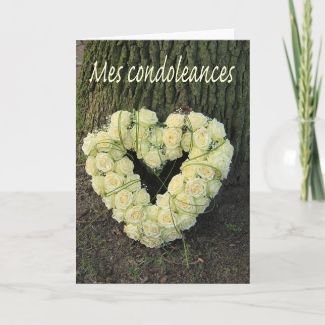 French Sympathy card, Mes Condoleances Card (Front)