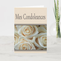 French Sympathy card, Mes Condoleances