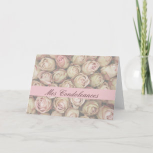 French Sympathy card, Mes Condoleances Card