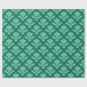 French Tapestry Mint Green Wrapping Paper