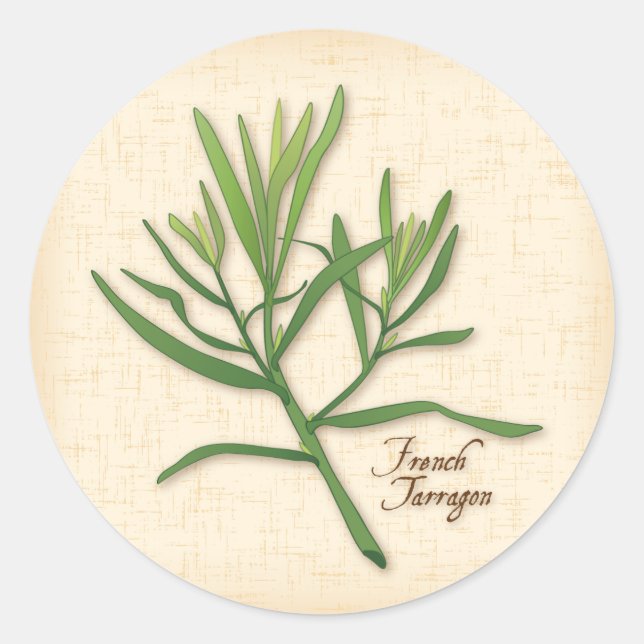 French Tarragon Round Sticker (Front)