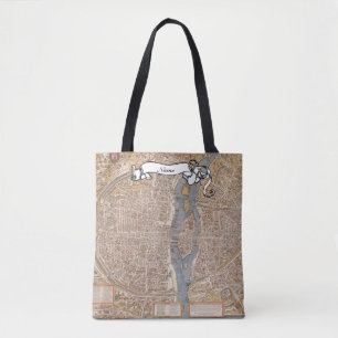 French Teacher Gift Paris Map Personalized Tote Bag
