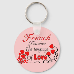 French Teacher Gifts "The Language of Love" Keychain