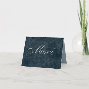 French Thank You - Merci in Blue Card