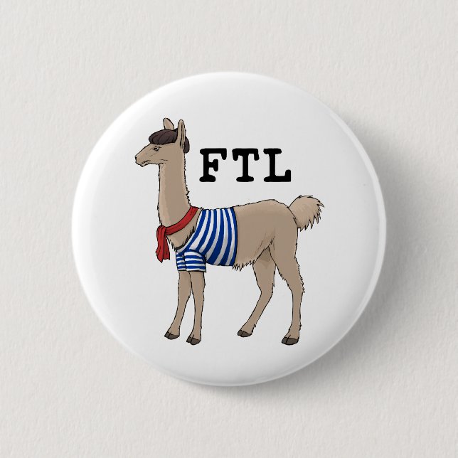 French the Llama Button (Front)