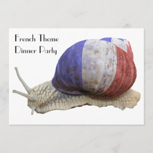 French Theme Dinner Party with Snail Invitation