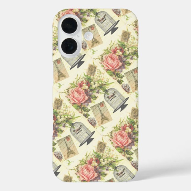 French Theme Vintage Paris Case-Mate iPhone Case (Back)