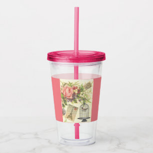 French Theme Vintage Paris French Theme Acrylic Tumbler