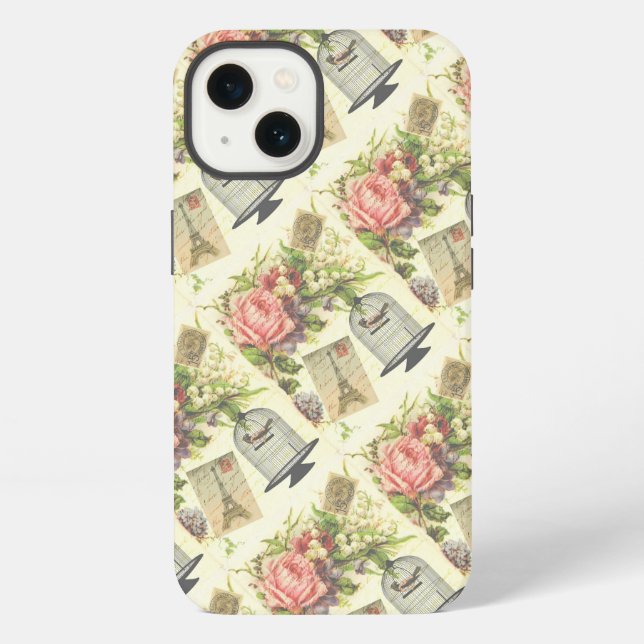 French Theme Vintage Paris iPhone Case (Back)