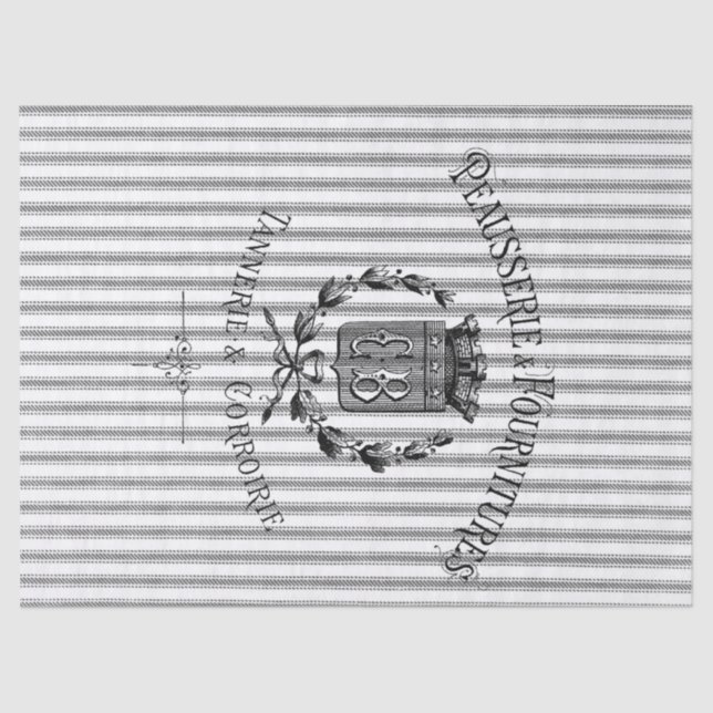 French Ticking Tissue Paper - Black (Front)