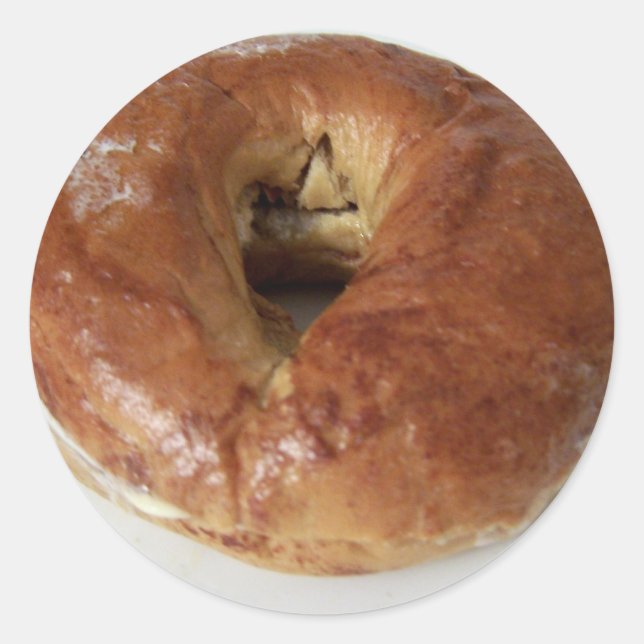 french toast bagel classic round sticker (Front)