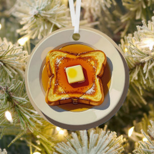 French Toast, Butter and Syrup Breakfast Christmas Metal Ornament
