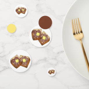 French Toast Butter and Syrup Diner Breakfast Food Confetti