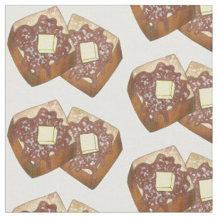 French Toast Butter and Syrup Diner Breakfast Food Fabric