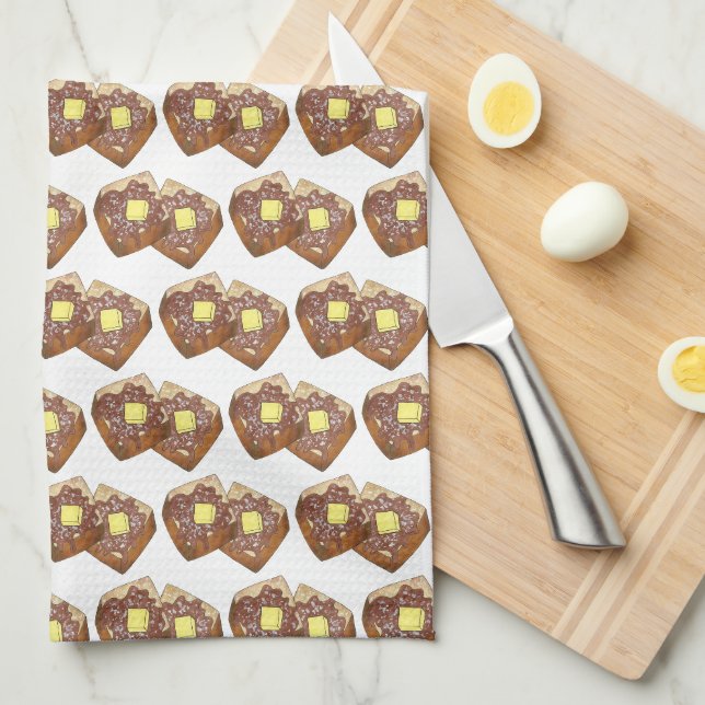 French Toast Butter and Syrup Diner Breakfast Food Kitchen Towel (Quarter Fold)