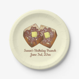 French Toast Butter and Syrup Diner Breakfast Food Paper Plate
