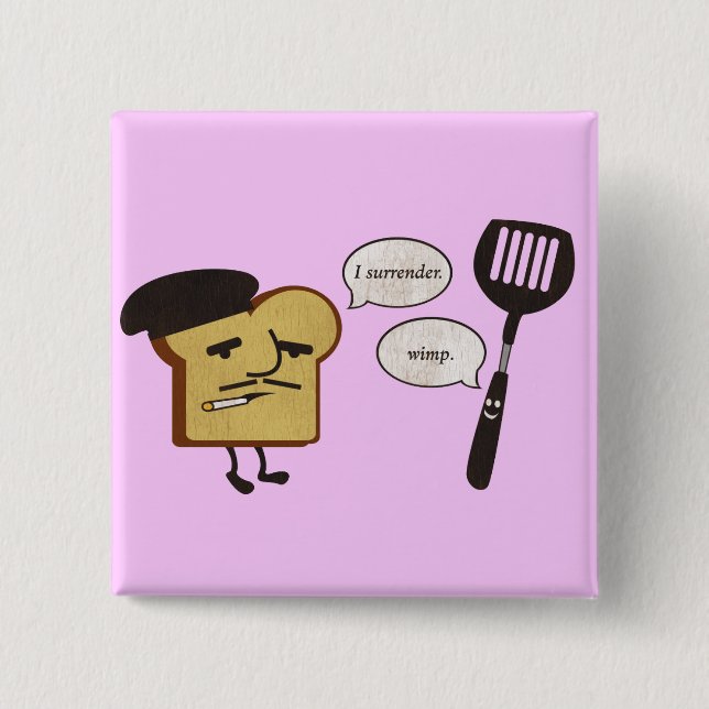 French Toast vs. Spatula 2 Inch Square Button (Front)