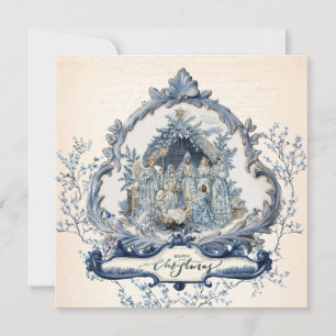 French Toile   Chinoiserie Nativity Holiday Card