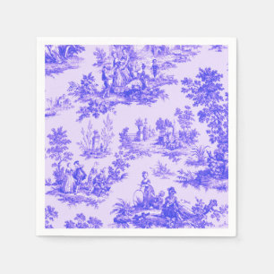 French toile de jouy blue and white decoupage  napkin
