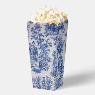 French toile de jouy blue and white elegant favor box