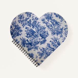 French toile de jouy blue and white elegant notebook