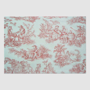French toile de jouy red and white decoupage tissue paper