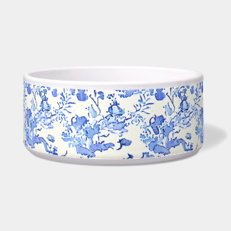 French Toile Design - Blue and White Floral