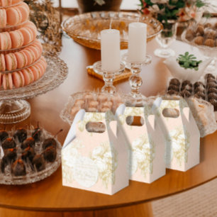 French Toile Elegant Floral Girl Baby Shower Blush Favor Box