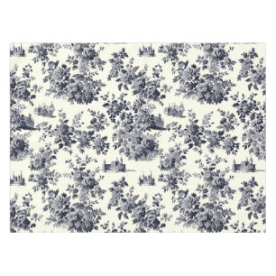 French Toile Floral Pattern Tablecloth
