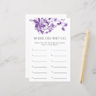 French Toile Floral Where Did They Go Bridal Game