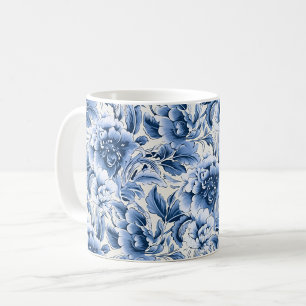 French toile & toile de Jouy. Blue. Mug
