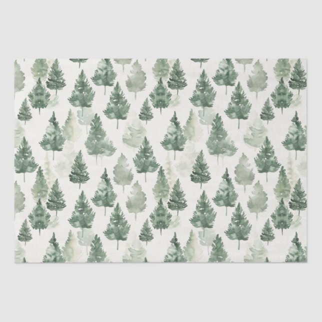 French Toile Trees Pattern Tissue Paper (Front)