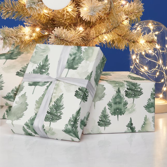 French Toile Trees Pattern Wrapping Paper (Holidays)