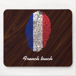 French touch fingerprint flag mouse pad