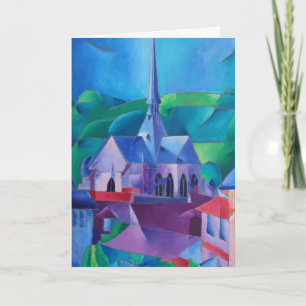 French Town with Church Painting Card