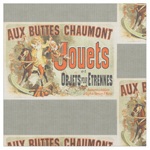 French Toy Joets Friends Vintage Poster   Fabric