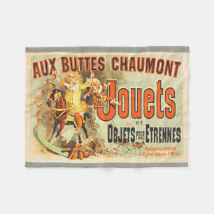 French Toy Joets Friends Vintage Poster   Fleece Blanket