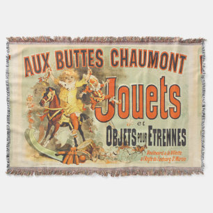 French Toy Joets Friends Vintage Poster   Throw Blanket