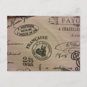 French Travel Stamps Postcard