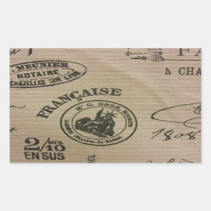 French Travel Stamps Sticker