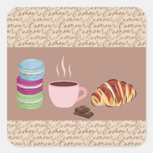 French Treats Square Sticker