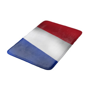 FRENCH TRICOLOR FLAG BLUE WHITE RED RING BATH MAT