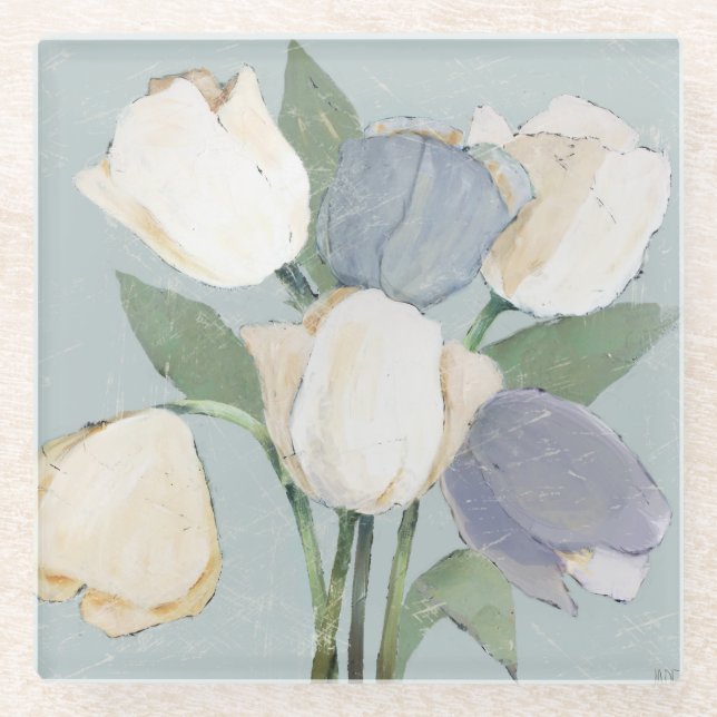 French Tulips Glass Coaster (Front)