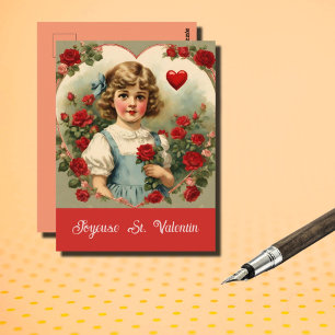 French  Valentine Day  Postcard